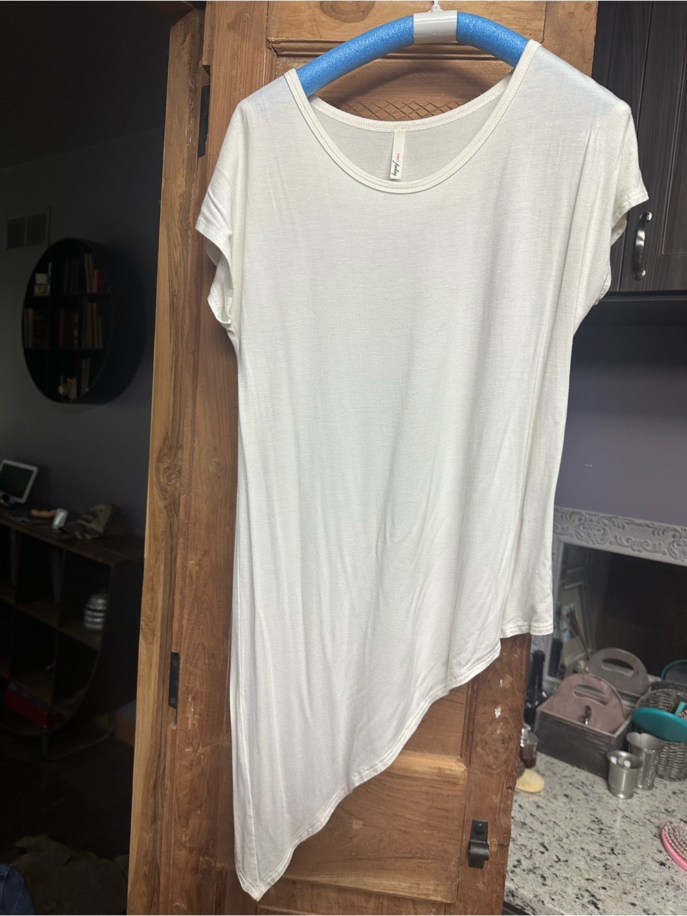 Asymmetrical high low waterfall hem tunic t shirt small